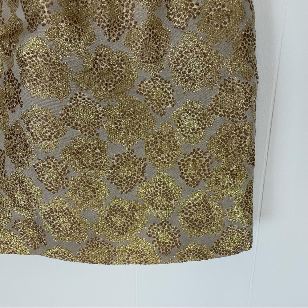 J.Crew Factory Gold Metallic Print Short Skirt - Picture 4 of 7